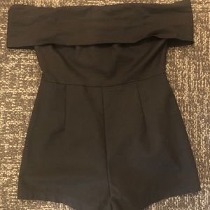 Off the shoulder black romper